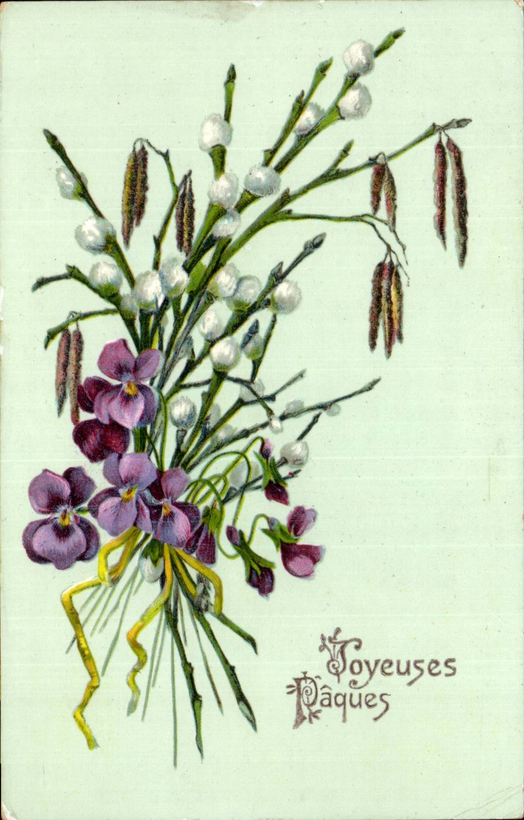 Fleurs - Flowers - pretty and unusual bouquet - CPA 