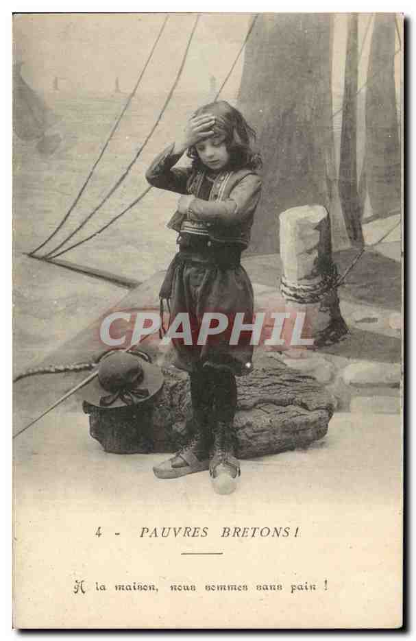 Fantaisie - Enfants - Breton - Little Sailor Girl - CPA - Pauvres bretons 