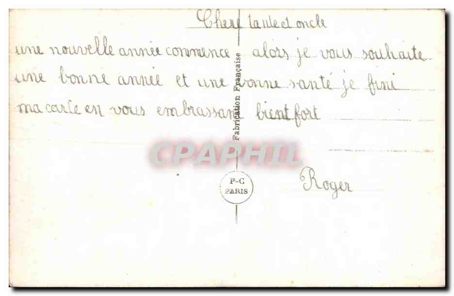 Fantaisie - Enfant - Little Boy with flowers - houx - holly - Bonne Annee - CPA  — Rückseite