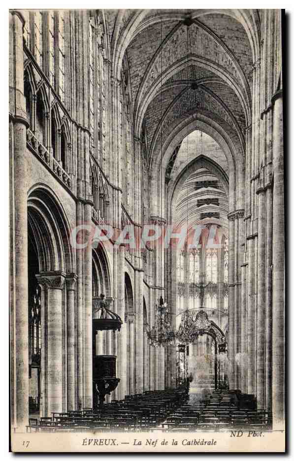 Evreux - La Nef de la Catrhedrale - CPA 
