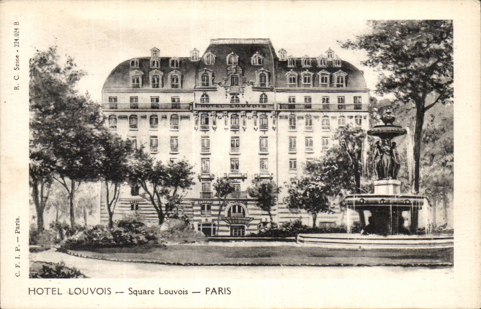 Paris - 2 - Square Louvois - Hotel Louvois - CPA 
