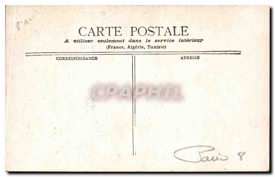 Paris - 8 - Rue Royale - Le Madeleine - CPA  — Rückseite