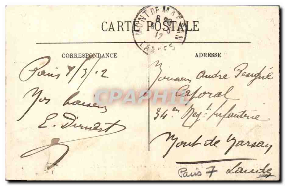 Paris - 8 - Le Pont de la Concorde - Chambre des Deputes - CPA  — Verso
