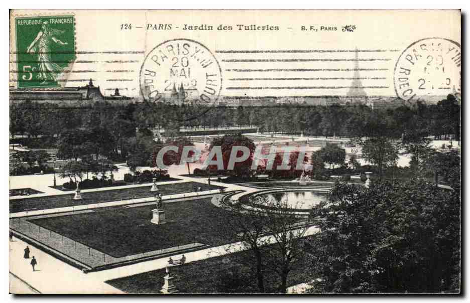 Paris - 1 - Jardin des Tuileries Tour Eiffel - CPA 