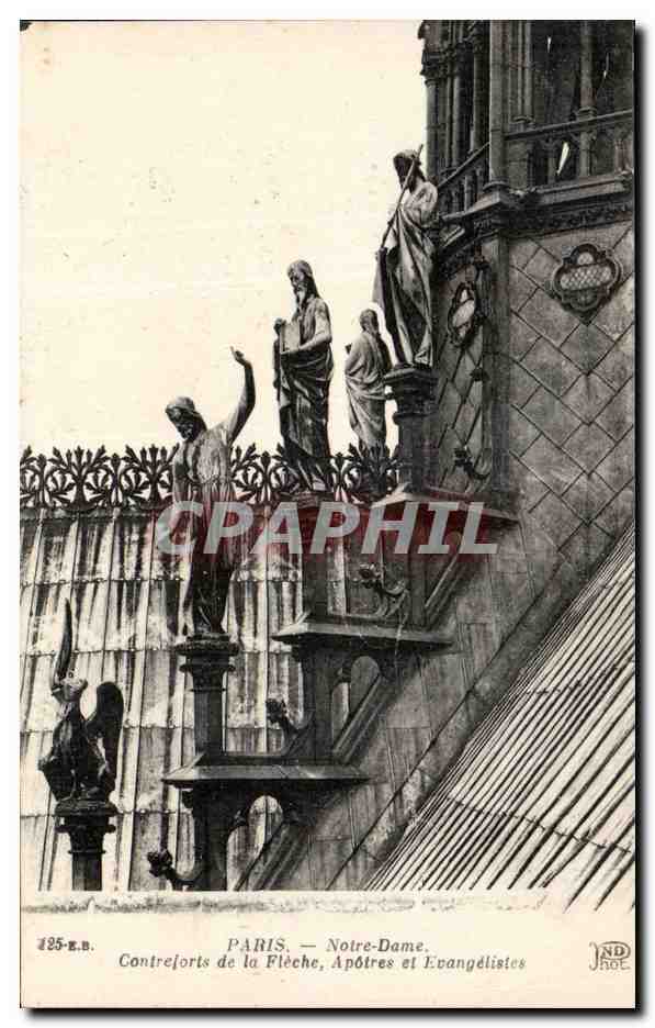 Paris - 4 - Notre Dame - Contreforts de la Fleche - CPA 