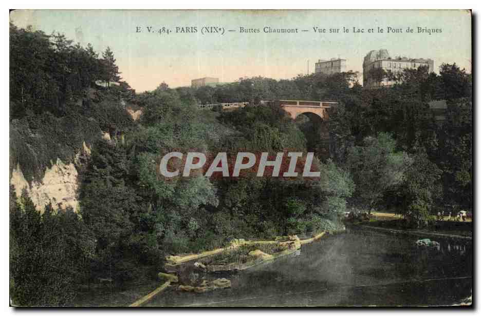 Paris - 19 - Buttes Chaumont - Vue sur le Lac - CPA 