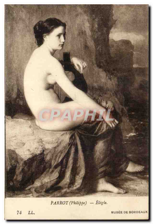 Fantaisie - Erotique - Nus - Femme - Parrot - Elegie - Musee du Bordeaux - CPA 