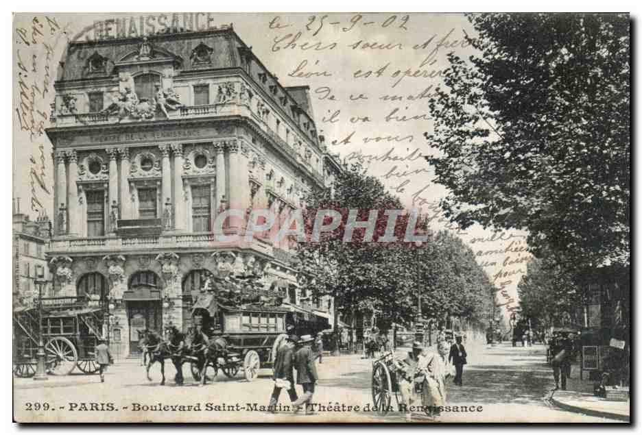 Paris 10 - Boulevard Saint Martin - Theatre de la Remaissance - CPA 