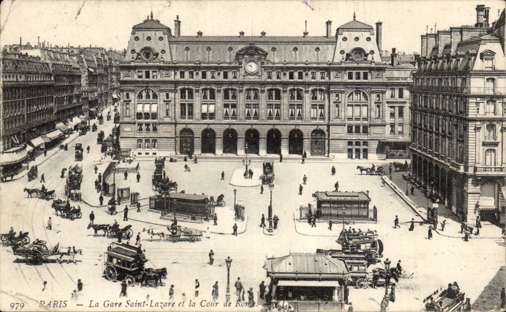 Paris - 8 - La Gare Saint Lazare - Cour de Rome - CPA 