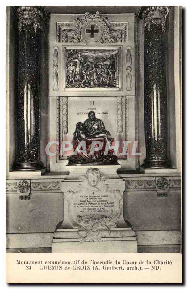 Paris - 1 - Monument Commemoratif de l'Incendie du Bazar de la Charite - CPA 