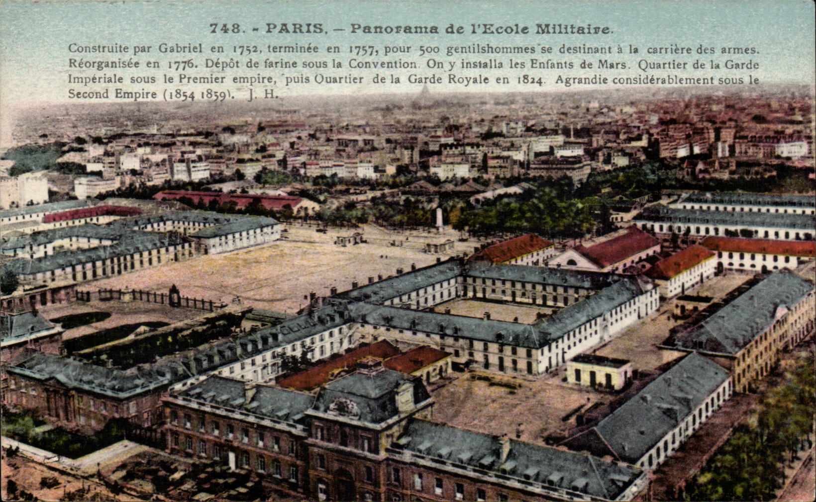 Paris - 7 - Panorama de l'Ecole Militaire - CPA 