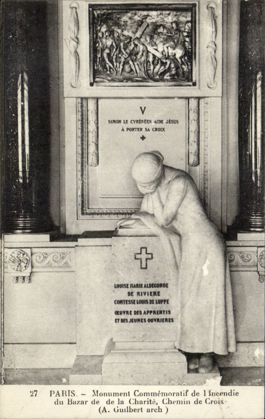 Paris - Monument Commemoratif du Bazar de la Charite - CPA 
