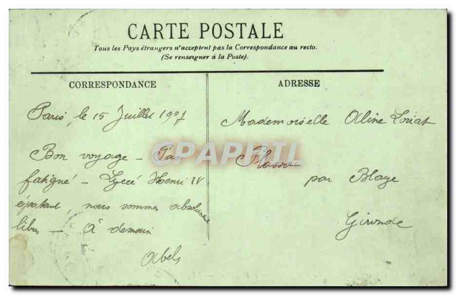 Paris - Le Pantheon Rue Soufflot - CPA  — Rückseite