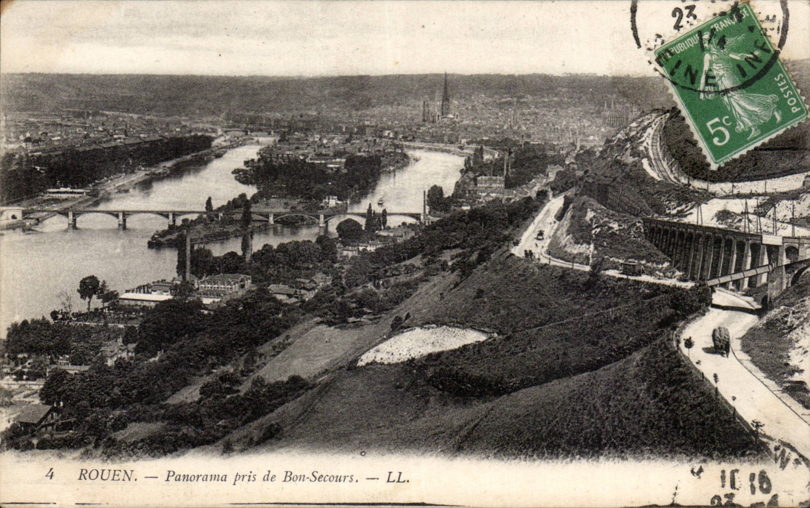 Rouen - Panorama pris de Bonsecours - CPA 