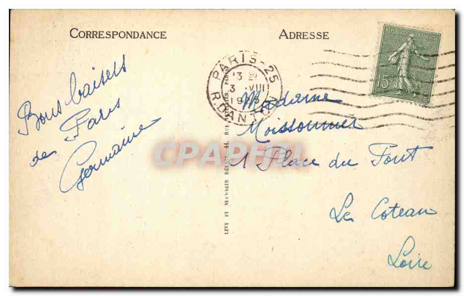 Paris - 10 - Place de la Republique - CPA  — Verso