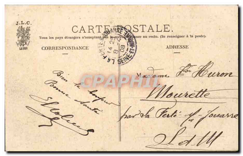 Paris - 8 - Place de la Concorde - CPA  — Verso