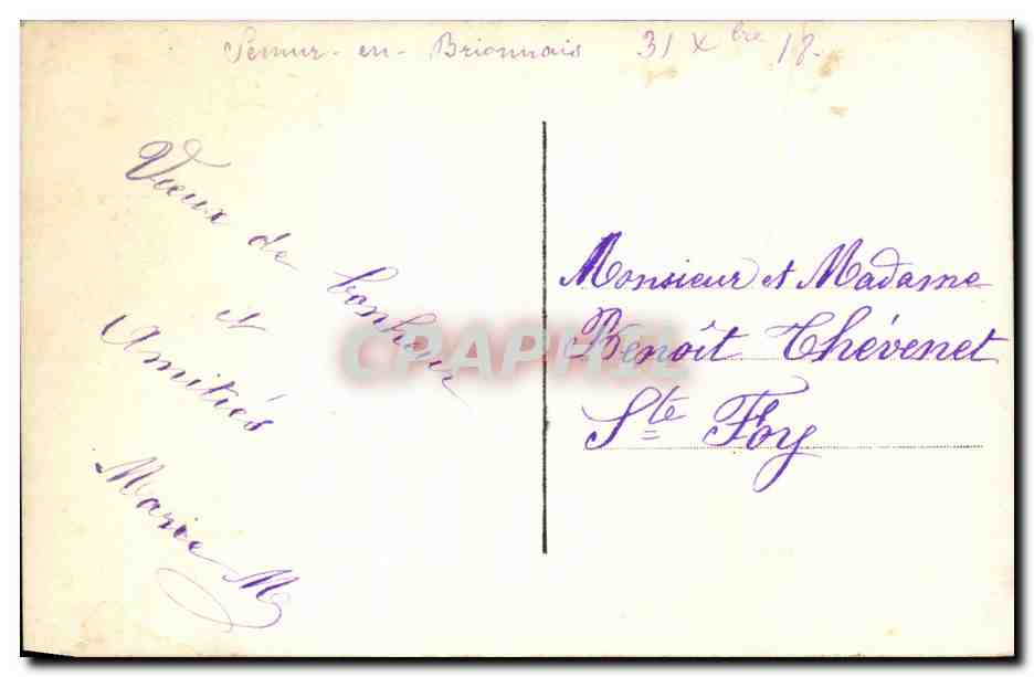 Fetes - Bonne Annee - Fleurs - Flowers - pensee - pansy - CPA  — Rückseite