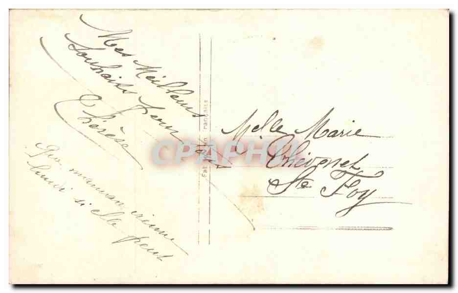 Fetes - Bonne Annee -houx - holly - fer a cheval - horseshoe - CPA  — Verso