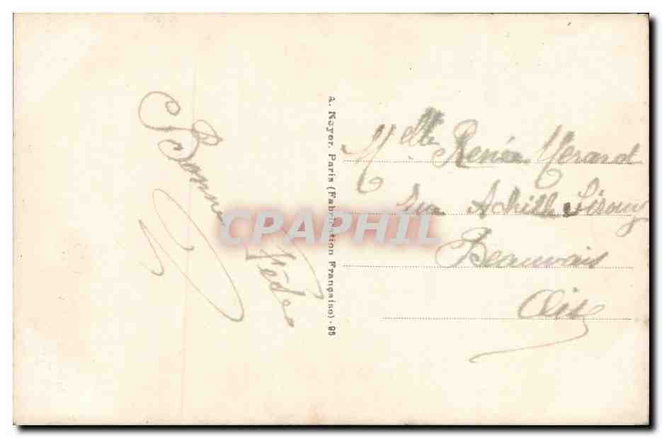 Junge Frau in gestreifter Kleidung mit Blumen — Ste Catherine — Verlag M. Nolier, Nr. 2190 — Rückseite