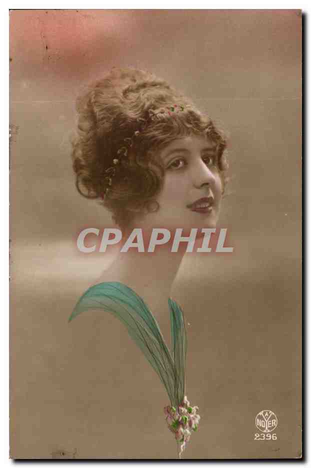 Fantaisie - Femme - Woman with amazing updo - CPA 