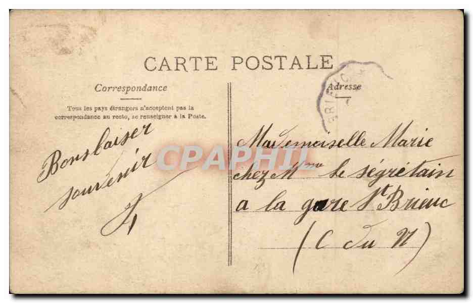 Femme en chapeau fleuri — paysage floral — éditeur non identifié, n° 60 — Verso
