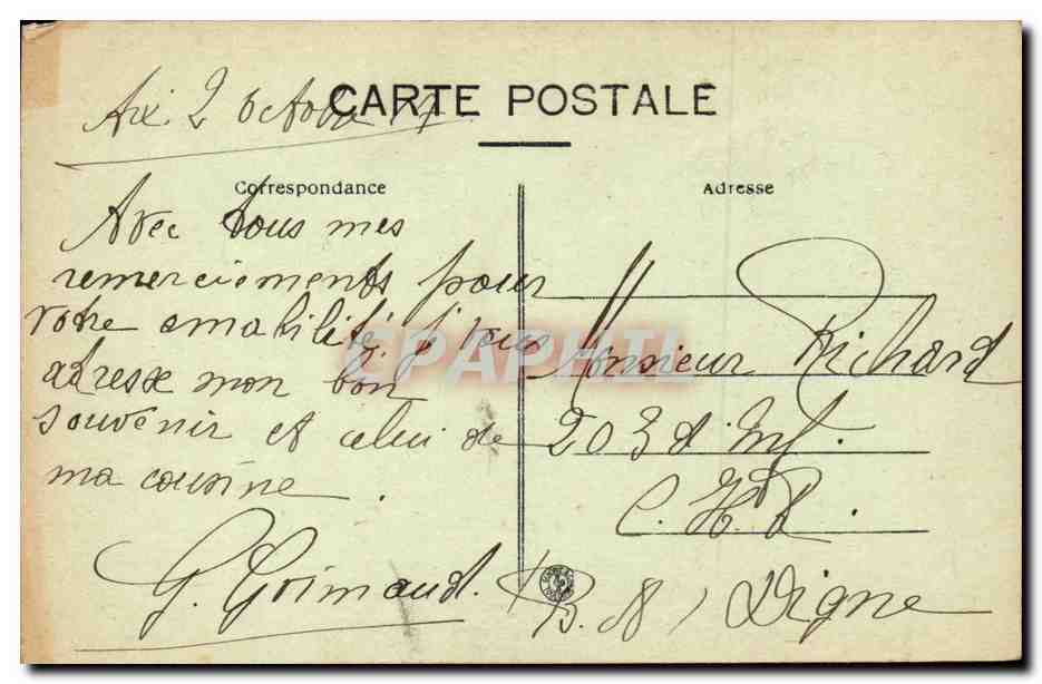 Fantaisie - Couple - En Provence - La Farandole - danse - dance - CPA  — Rückseite