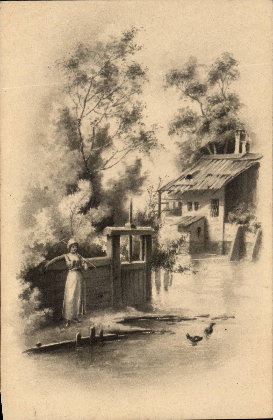 CPA Fantaisie Au bord de la rivier