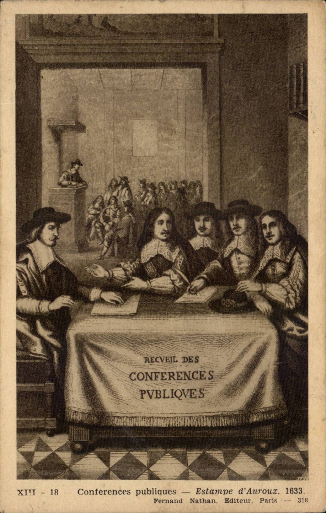 Fantaisie - Homme - Conferences Publique Estampe d'Auroux 1633 - CPA 