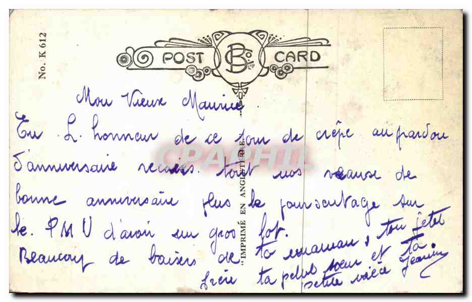 Fantaisie - Enfant - Humour - J'attends que le travail se fasse tout seul - CPA  — Rückseite