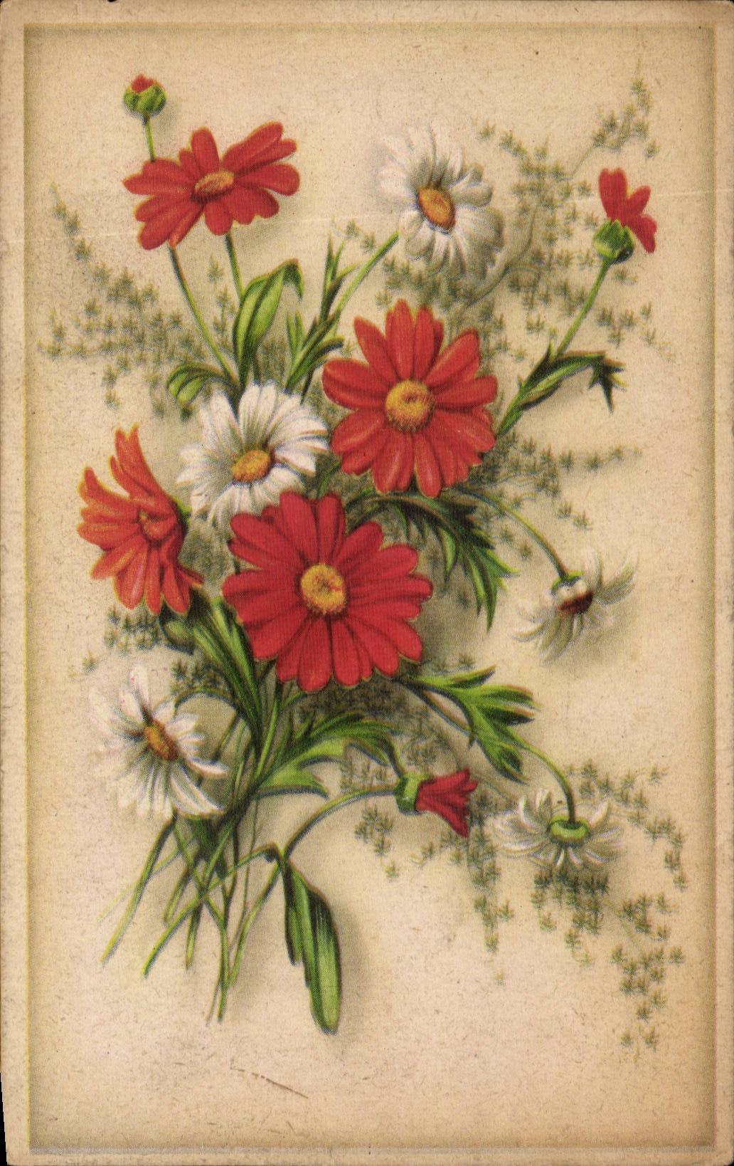 Fleurs - Flower - pretty little bouquet - CPA 