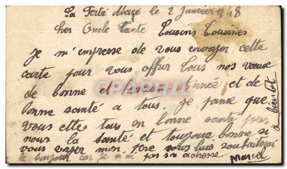 Fetes - Bonne Annee - cute scene - CPA  — Verso