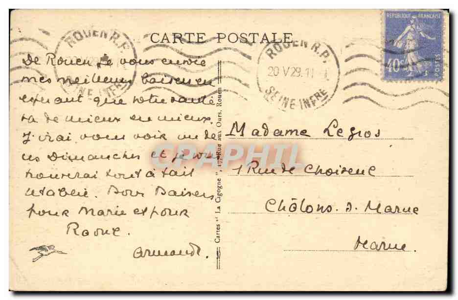 Rouen - Palais de Justice - CPA  — Rückseite