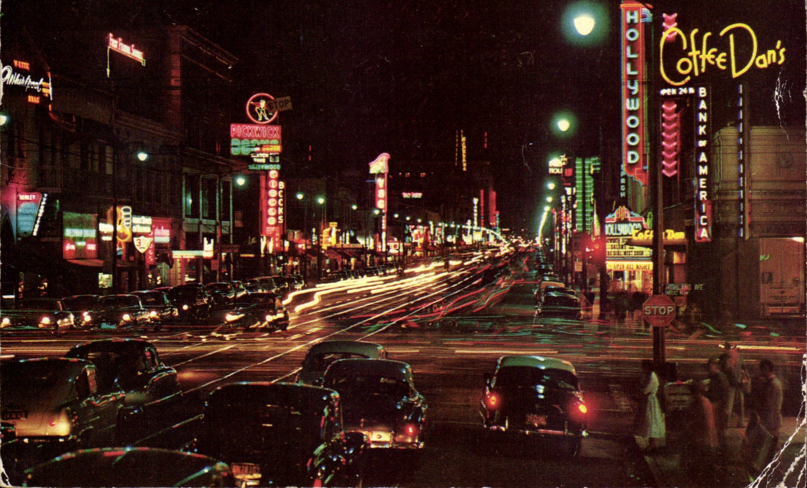 Hollywood Boulevard à la nuit — Éditeur Champollion & Sons, n° P5529