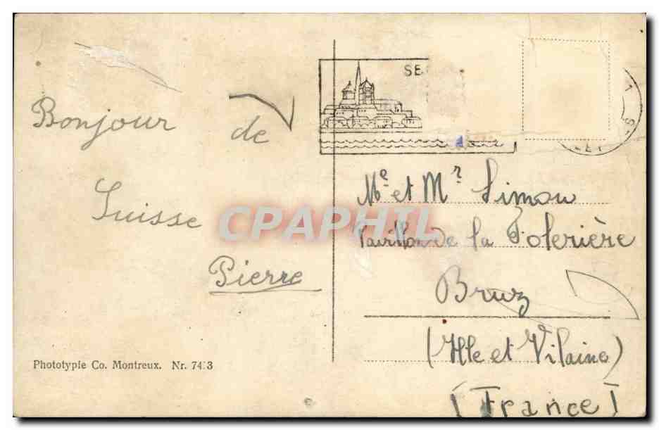 Schweiz - Schweiz - Genf - Genf - Denkmal Brunswick und Rado - Antike Ansichtskarte — Rückseite