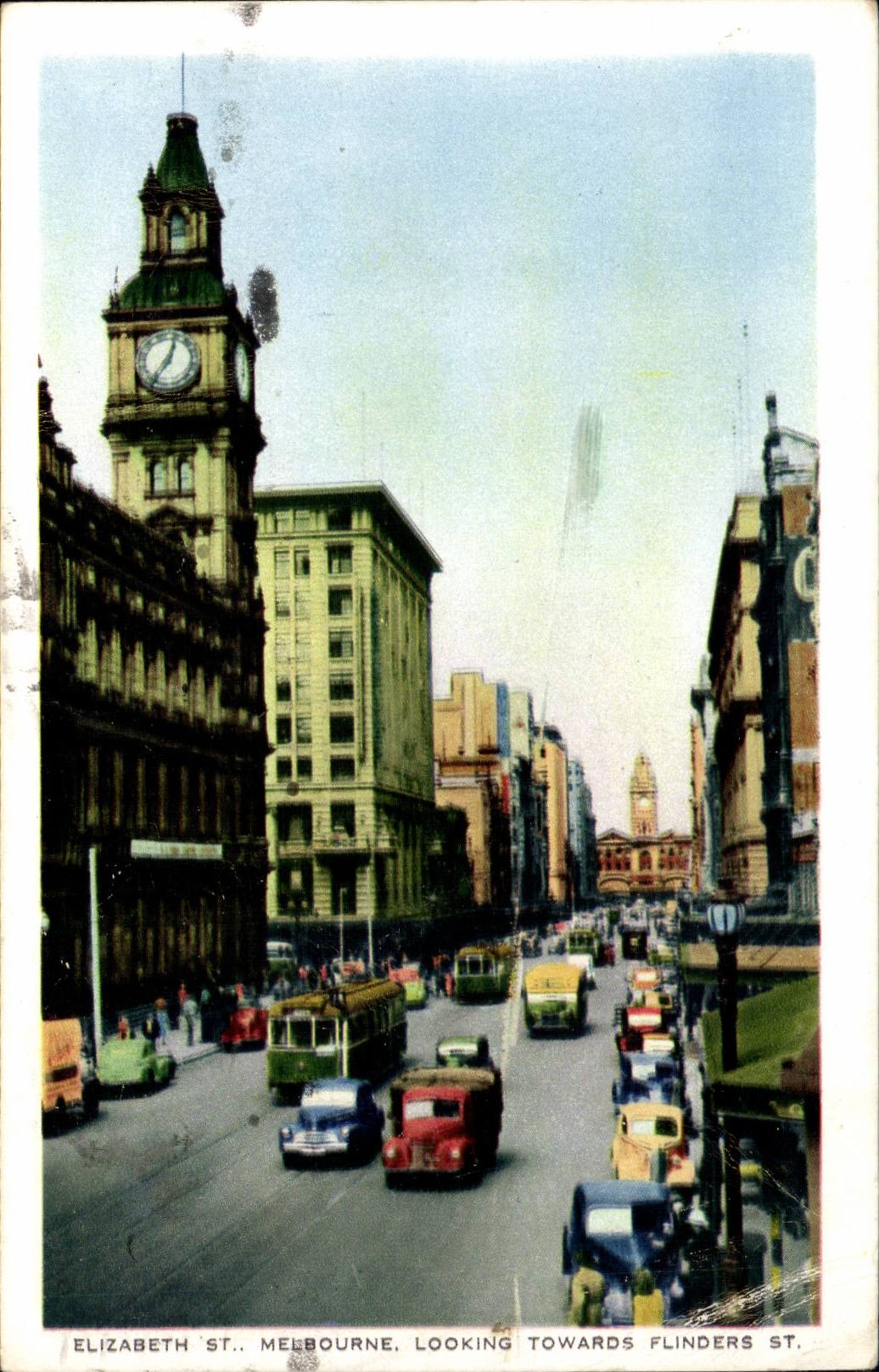 Austraila - Melborne - Elizabeth Street - Looking Towards Flinders Street - CPA 
