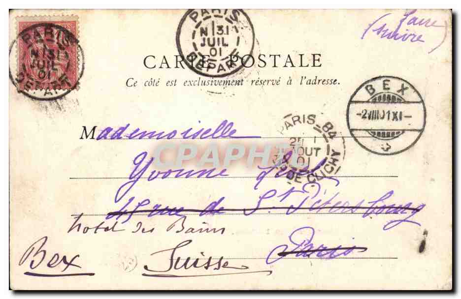 CPA Paris Boulevard des Italiens — Rückseite
