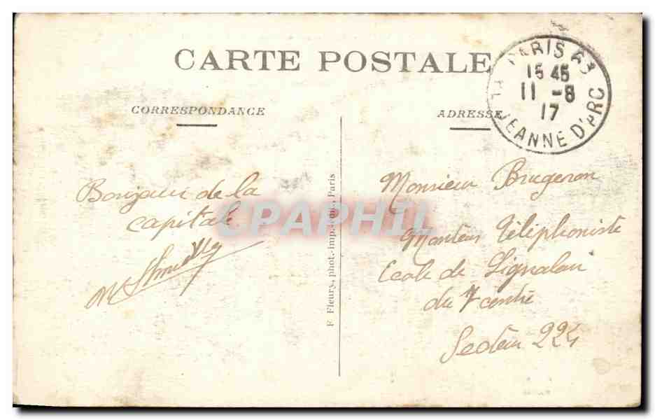 CPA Paris Pont Alexandre III — Verso