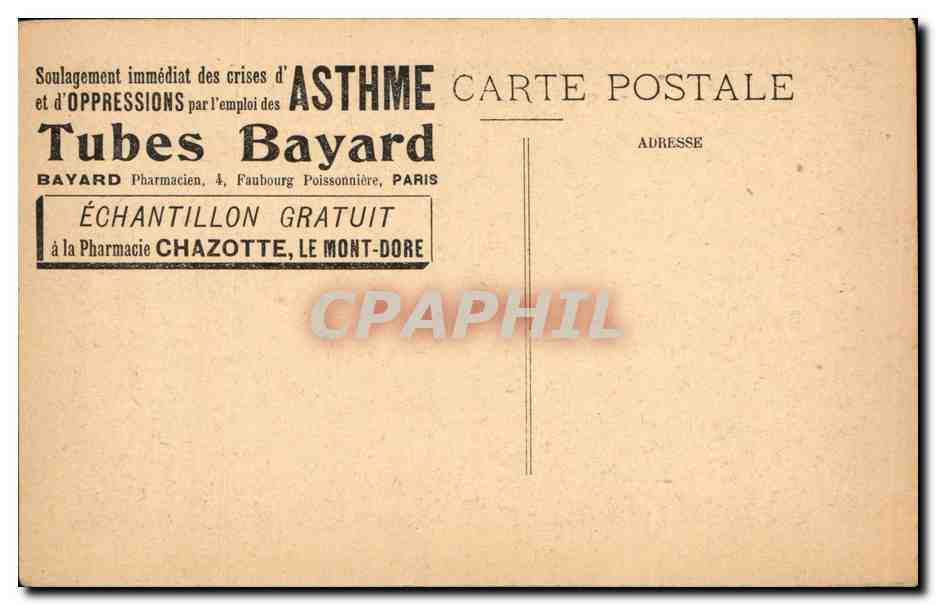Fantaisie - Bebe - Baby - La Pharmacie Chazotte - Le Mont Dore - CPA  — Rückseite