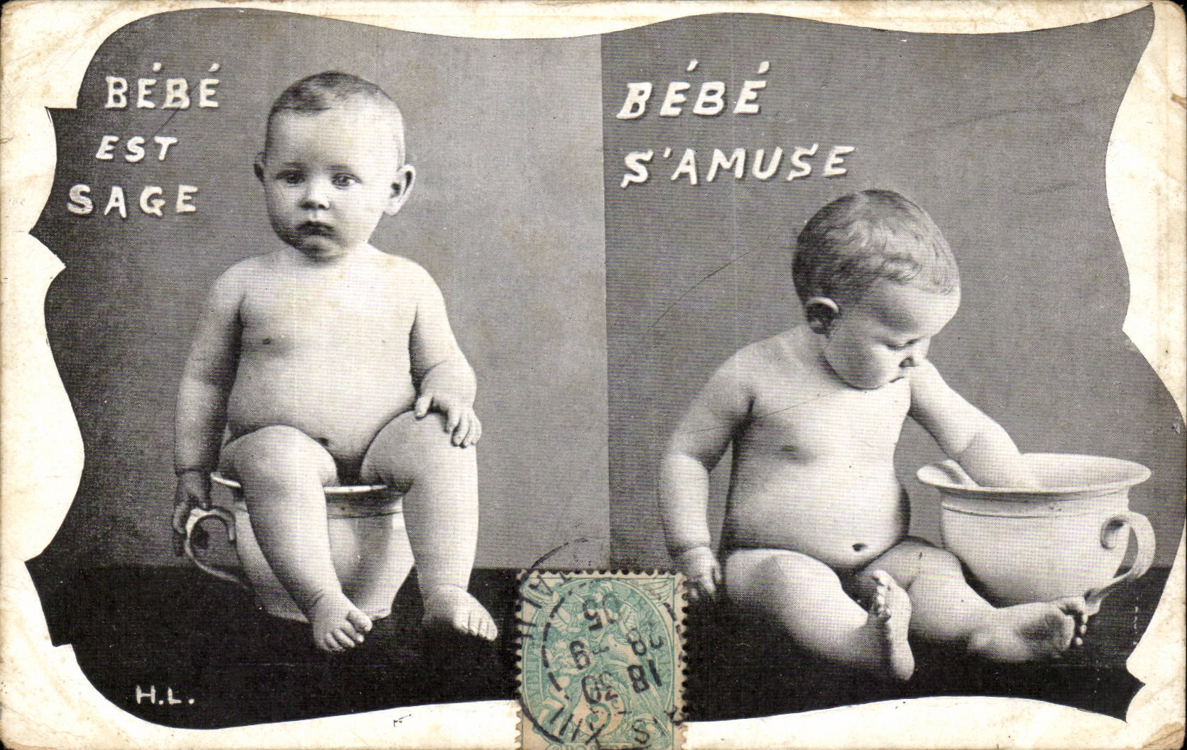 Fantaisie - Bebe est Sage - Bebe s'Amuse - Baby - - CPA 