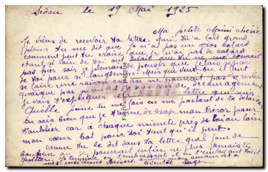 Fantaisie - Couple - Militaria - Soldat - Soldier - CPA  — Rückseite