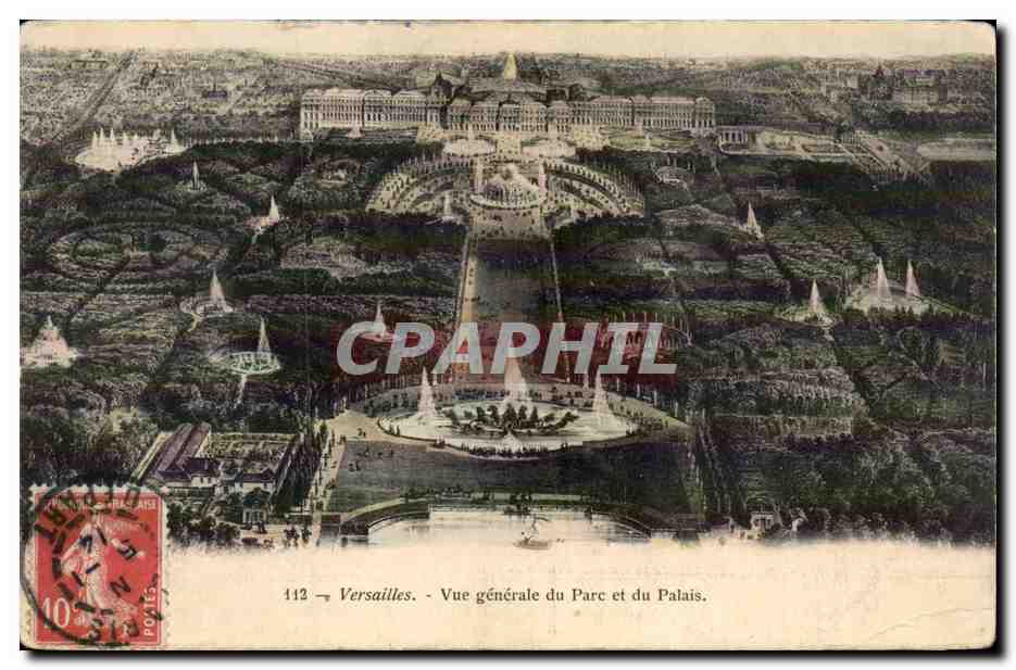 CPA Versailles Vue generale du parc et du palais