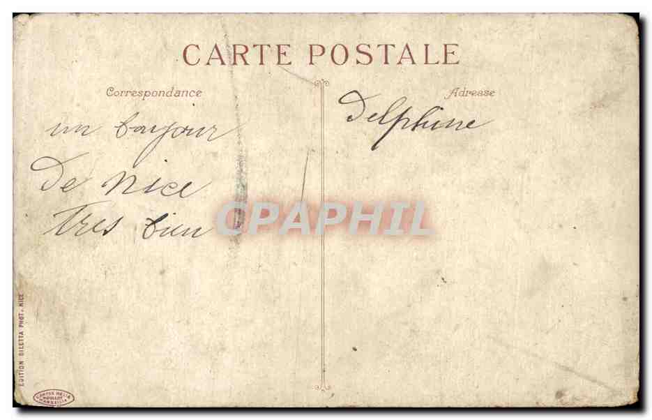 CPA Nice Avenue de la gare — Verso