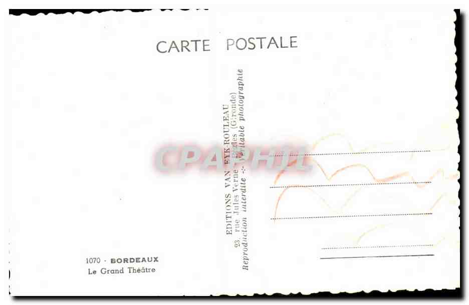 CPSM Bordeaux Le grand theatre — Verso