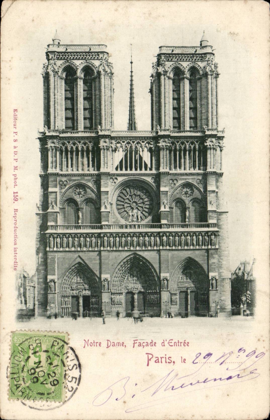 CPA Paris Notre Dame Facade d'entree