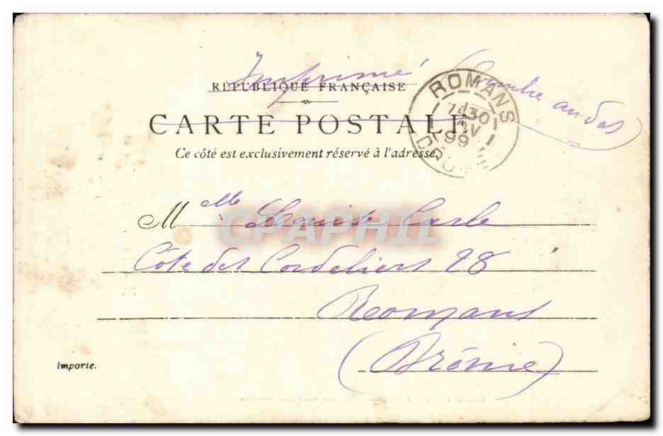 CPA Paris Notre Dame Facade d'entree — Verso
