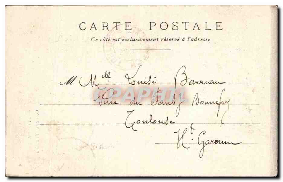 CPA Paris Colonne Vendome — Rückseite