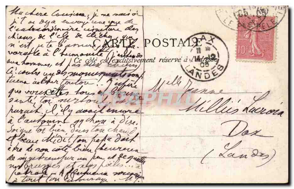CPA Sapho et Djer Amis de Tola Dorian Tombe  — Back