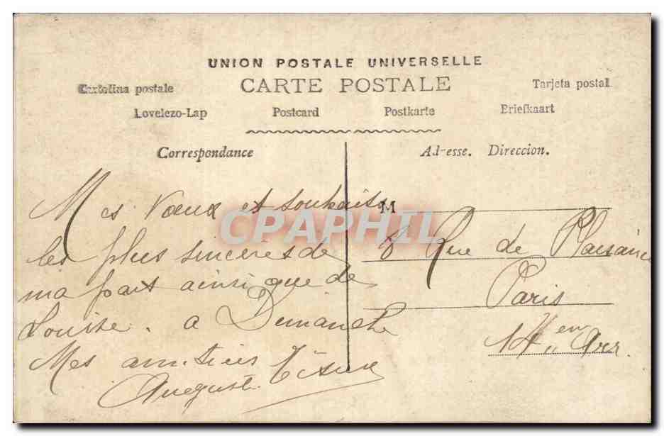 CPA Fantaisie Homme — Rückseite