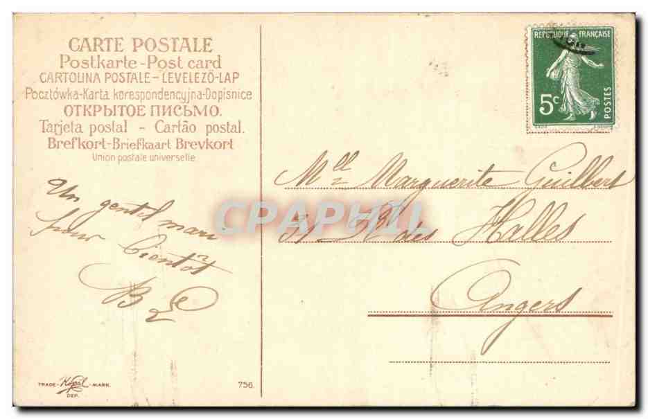CPA Fantaisie Fleurs — Back