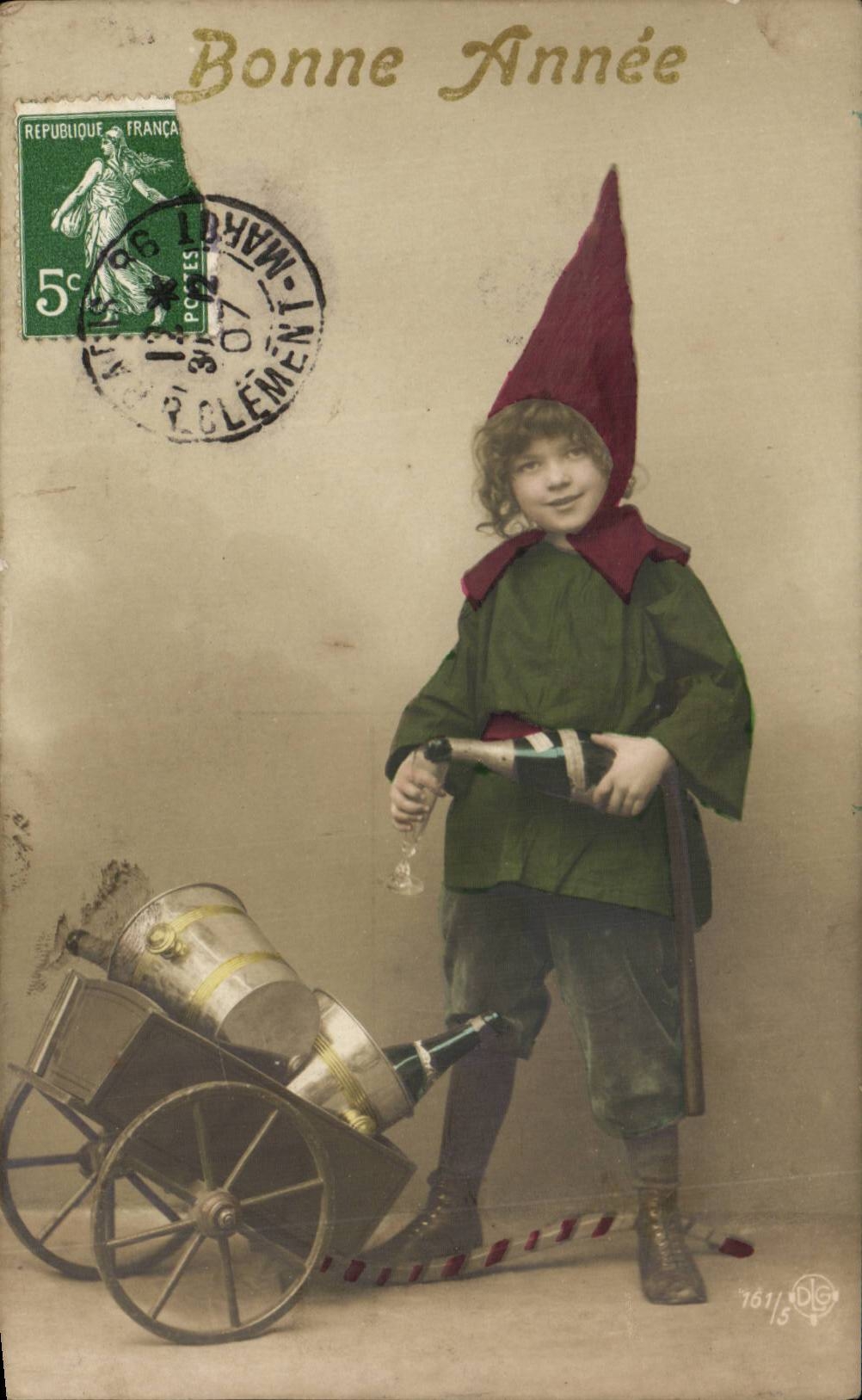 CPA Fantaisie Enfant Lutin Bonne annee